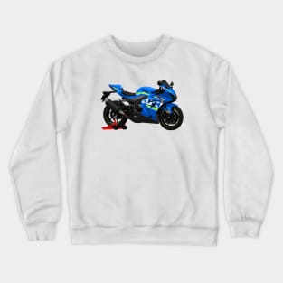 Blue GSX R1000 Bike Illustration Crewneck Sweatshirt